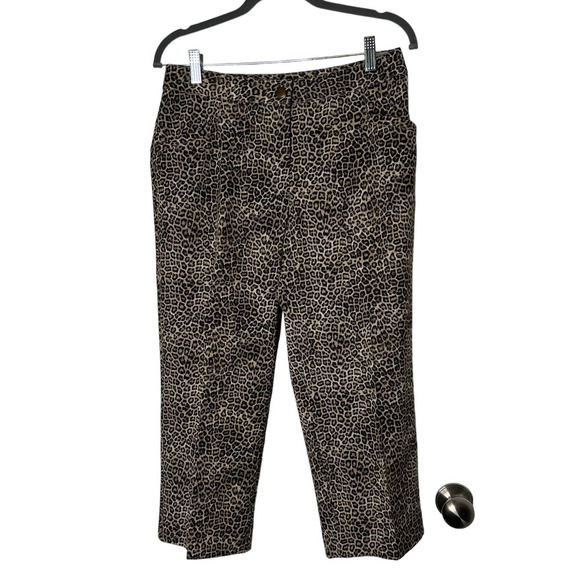 Weekends by Chico's Leopard Jacket and Cropped Pantsuit Size XS - Picture 6 of 9